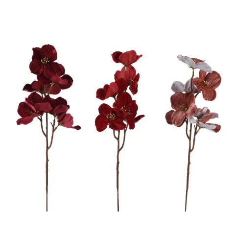 STELO FIORE VELLUTO ROSSO H.60CM. 3 ASSORTITI